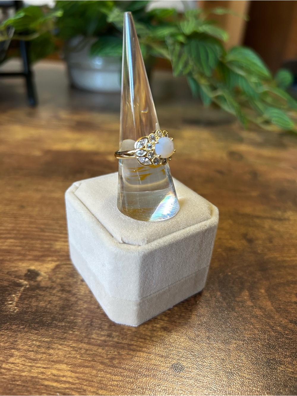 Bomb Party “Dazzling Look” Moonstone & Gold Ring, Size 7 - Picture 2 of 3